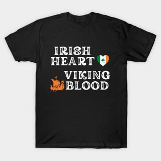 Irish Heart Viking Blood. Ideas for gifts for historical enthusiasts. Gifts are available on t-shirts, stickers, mugs, and phone cases, among other things. T-Shirt